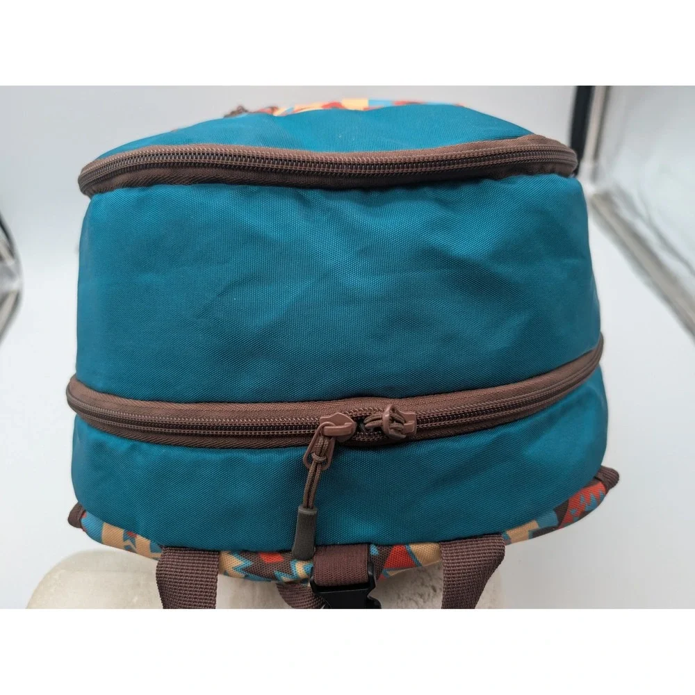 Hooey Mercantile Co Southwestern Print Backpack Teal Brown Aztec Geometric Bag